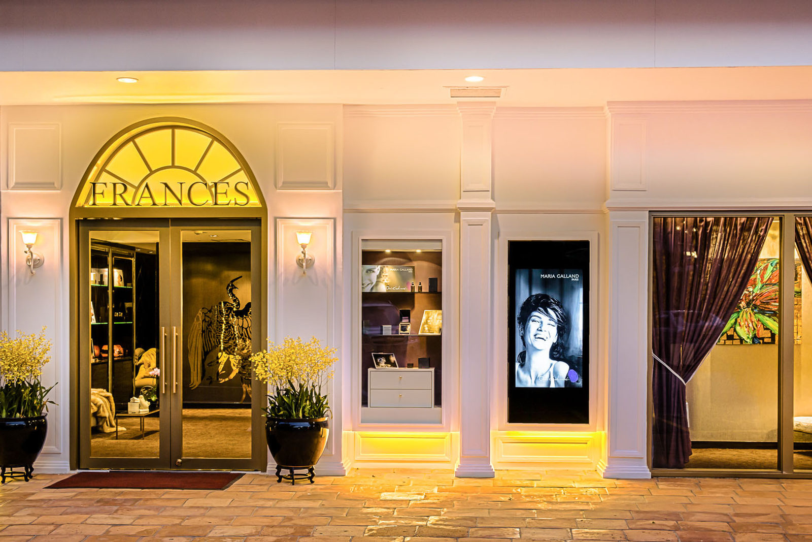 The illuminated Frances entrance at Goodwood Park Hotel at night